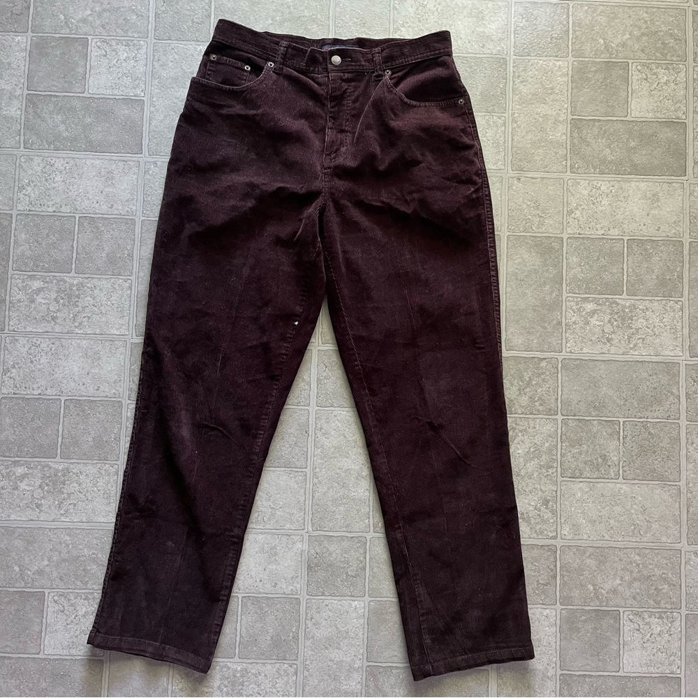 Bill blass dark brown corduroy pants stretch fit women’s size 10